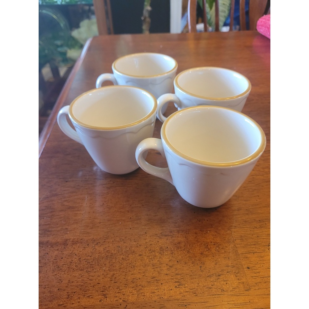 Vintage Syracuse China Restaurant Ware Cups~ECONO RIM~LOT OF FOUR EUC